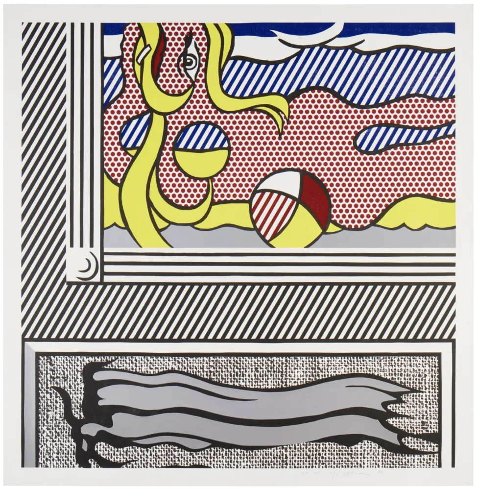 Lithographie Lichtenstein - Two Paintings: Beach Ball