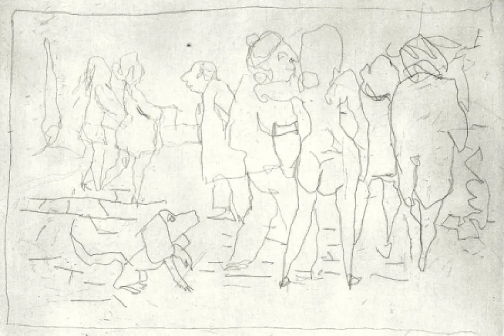 Radierung Und Aquatinta Maccari - Nell'orto di Mino Maccari