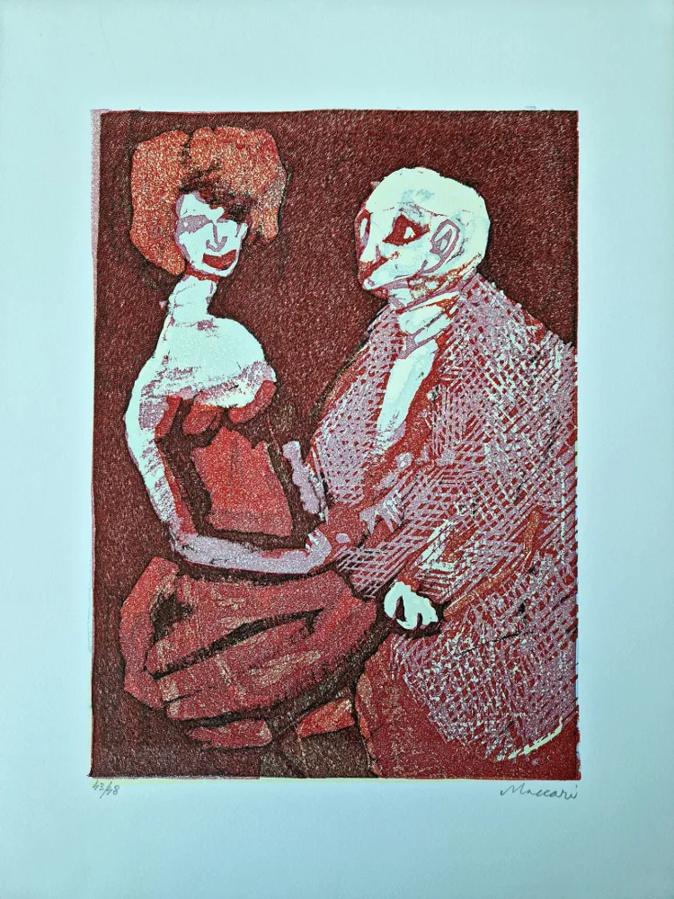 Linolschnitt Maccari - Vivo di volata X