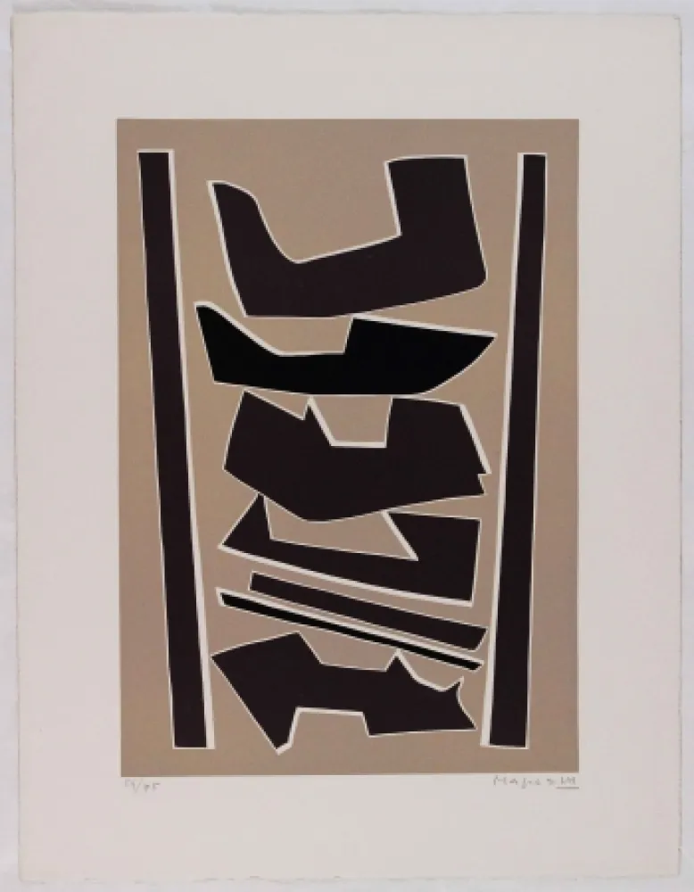 Linolschnitt Magnelli - La Ferrage III