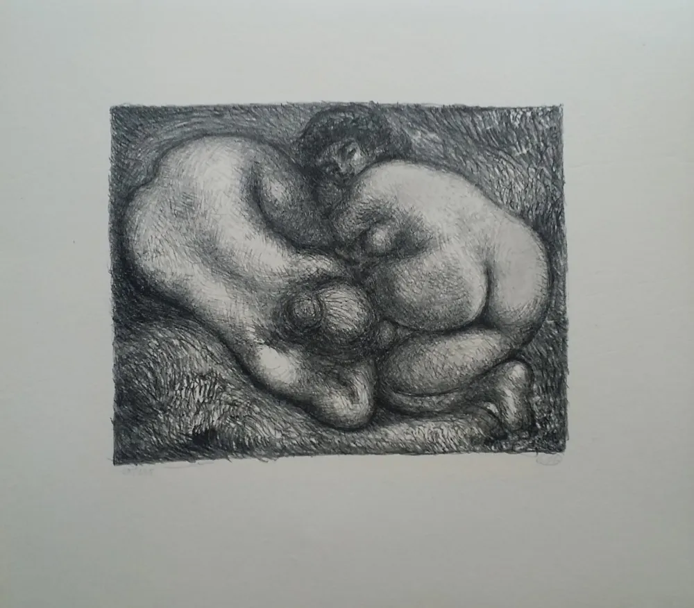 Lithographie Maillol - Deux femmes dans l'herbe (1926) 