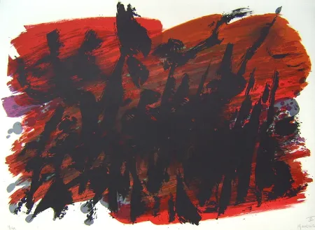 Lithographie Manessier - Suite de Paques VI, La Cohorte