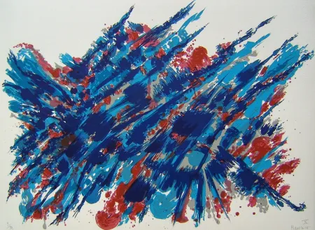 Lithographie Manessier - Suite de Paques X, Le Sang et l'eau