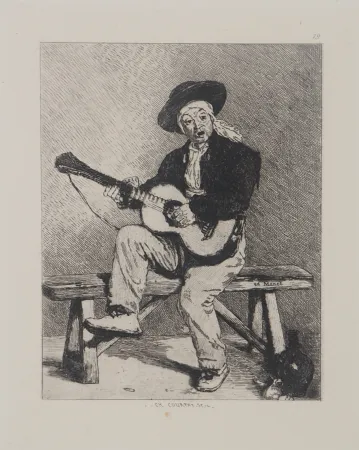 Radierung Manet - Le Guitariste