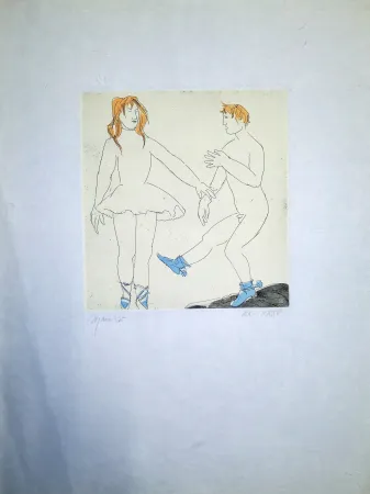 Radierung Manzu - Passo di danza a due