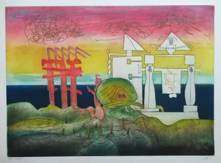 Radierung Und Aquatinta Matta - L'Arc obscur des heures