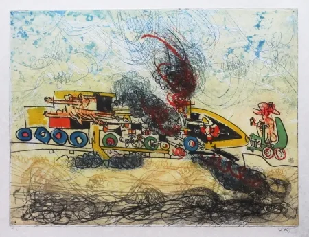 Radierung Und Aquatinta Matta - Les Oh' Tomobiles (Planche 4)