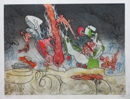 Radierung Und Aquatinta Matta - Les Oh' Tomobiles (Planche 8)