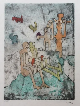 Radierung Und Aquatinta Matta - Vivante mortalité (Planche 1)