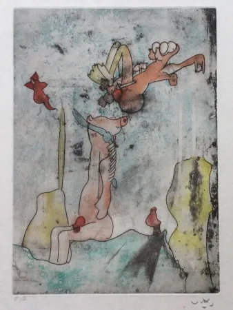 Radierung Und Aquatinta Matta - Vivante mortalité (Planche 5)