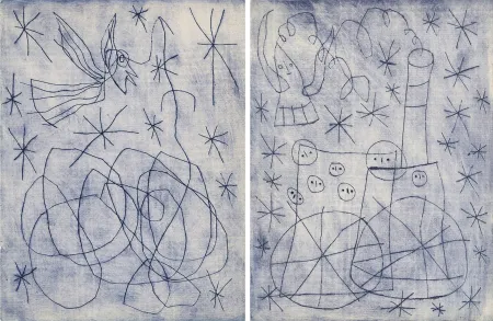 Illustriertes Buch Miró - André Frénaud : NOËL AU CHEMIN DE FER. [ALÈS, PAB, 1959].