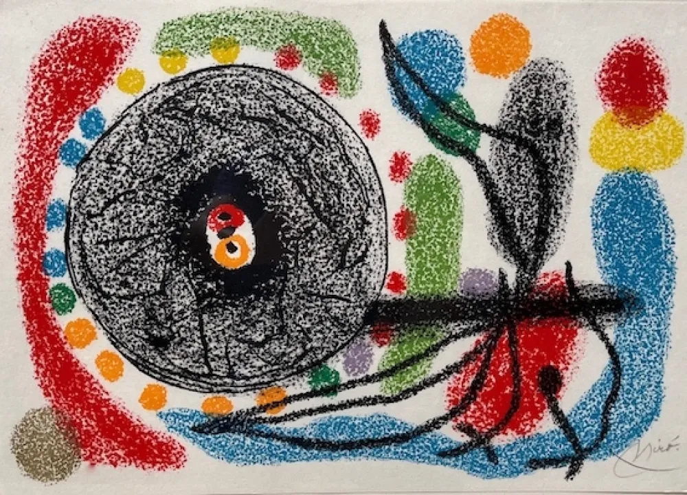 Lithographie Miró - Le Lezard aux plumes d' or