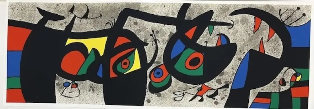 Lithographie Miró - Lezard aux plumes d' or