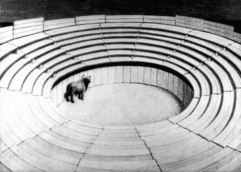 Holzschnitt Morena - Attesa due