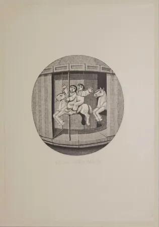 Holzschnitt Morena - Il cavallo bianco