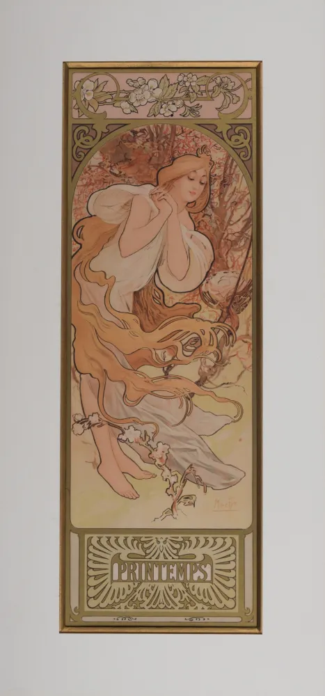 Lithographie Mucha - Le Printemps