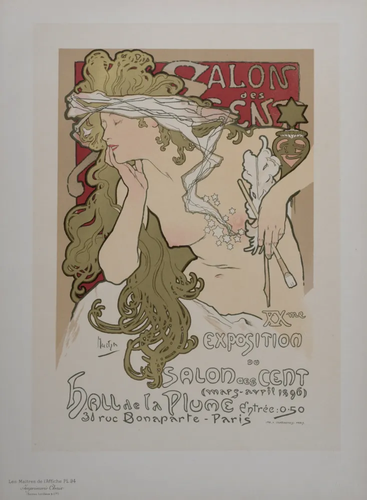 Lithographie Mucha - Salon des Cent, Les Maîtres de l' Affiche, 1897