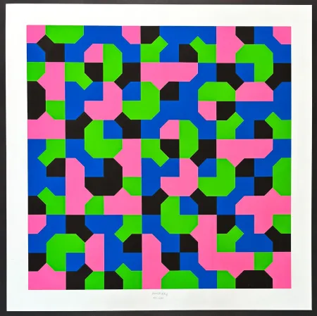 Siebdruck Munari - Bruno Munari (1907–1998) – Peano Curves – Screen print on Fabriano paper – 1991