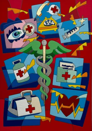 Siebdruck Nespolo - Esculapio