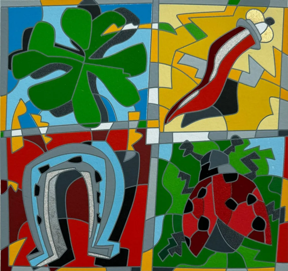 Siebdruck Nespolo - The four luckies