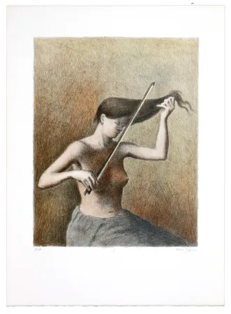 Lithographie Olivier O - Romances Muettes (Le menuet des poux)