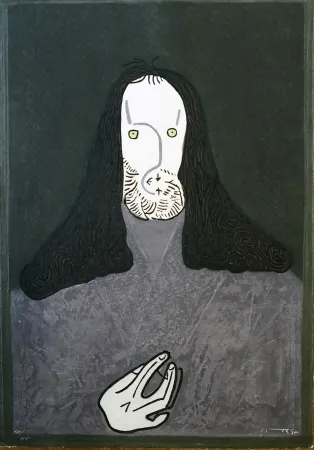 Radierung Ortega - Ritratto mistico di monaco