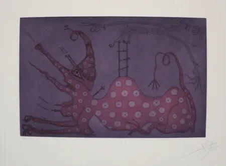 Radierung Und Aquatinta Ponç - Esfinx acrobática / Acrobatic Sphinx