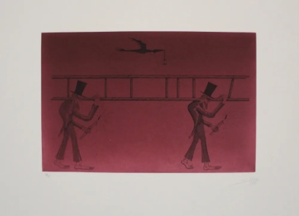 Radierung Und Aquatinta Ponç - Nocturno