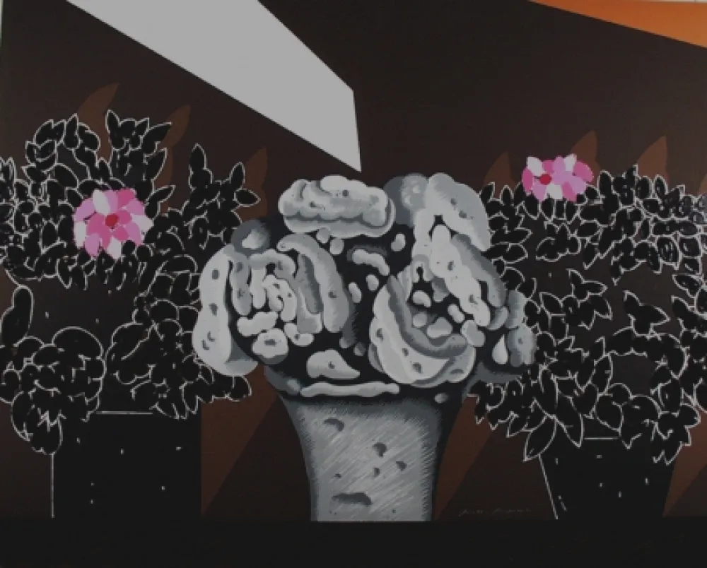 Siebdruck Pozzati - Fiori neri