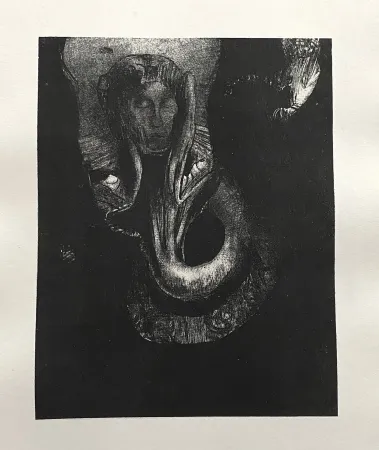 Lithographie Redon - Oannès : moi, la première conscience du chaos...