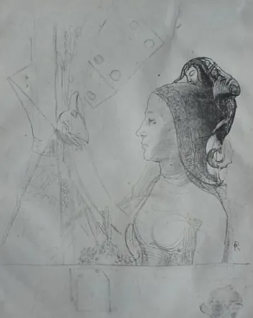 Lithographie Redon - Planche d'essai 