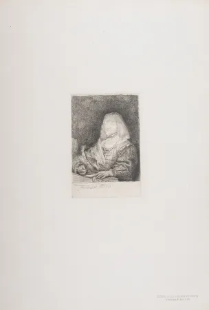 Heliogravüre Rembrandt - Homme avec chaine et croix