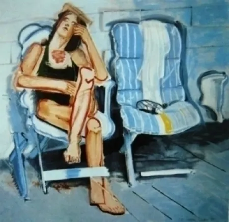 Siebdruck Rivers - House of cards blue