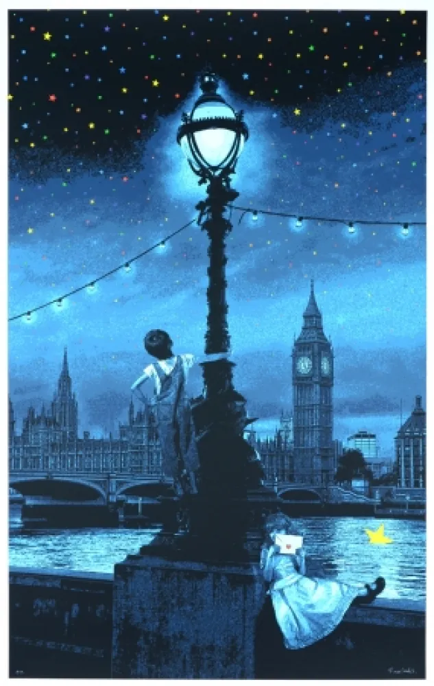 Siebdruck Roamcouch - When you wish upon a star - London (blue edition)