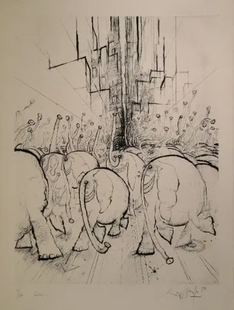 Radierung Searle - Festival