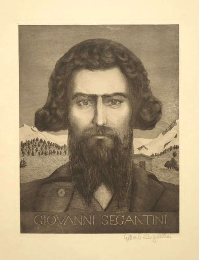 Stich Segantini - Portrait Giovanni Segantini