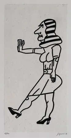Radierung Segui - Dame debout