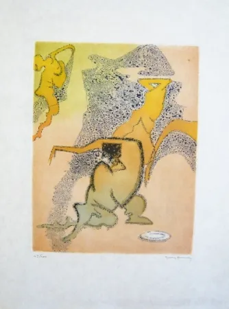 Radierung Und Aquatinta Tanning - Composition 3