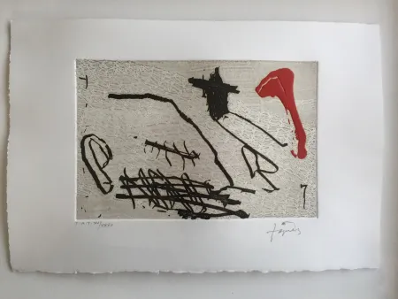 Radierung Und Aquatinta Tàpies - Negre i vermell