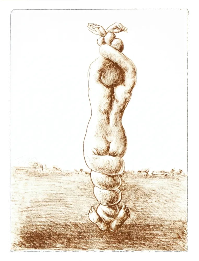 Lithographie Topor - 3 Neuf Grâces