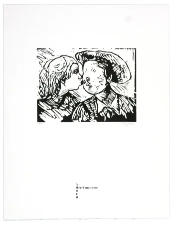 Linolschnitt Topor - Merci madame