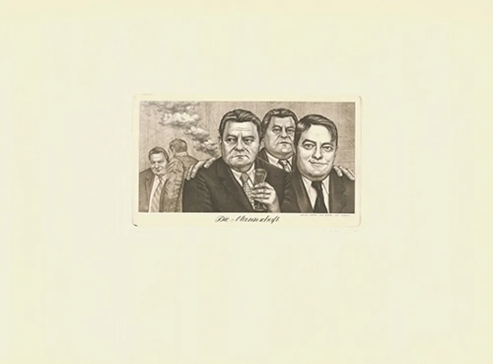 Radierung Und Aquatinta Tripp - Die Mannschaft