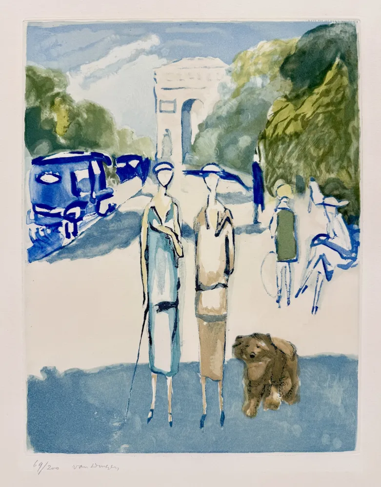 Aquatinta Van Dongen - Avenue du bois de Boulogne