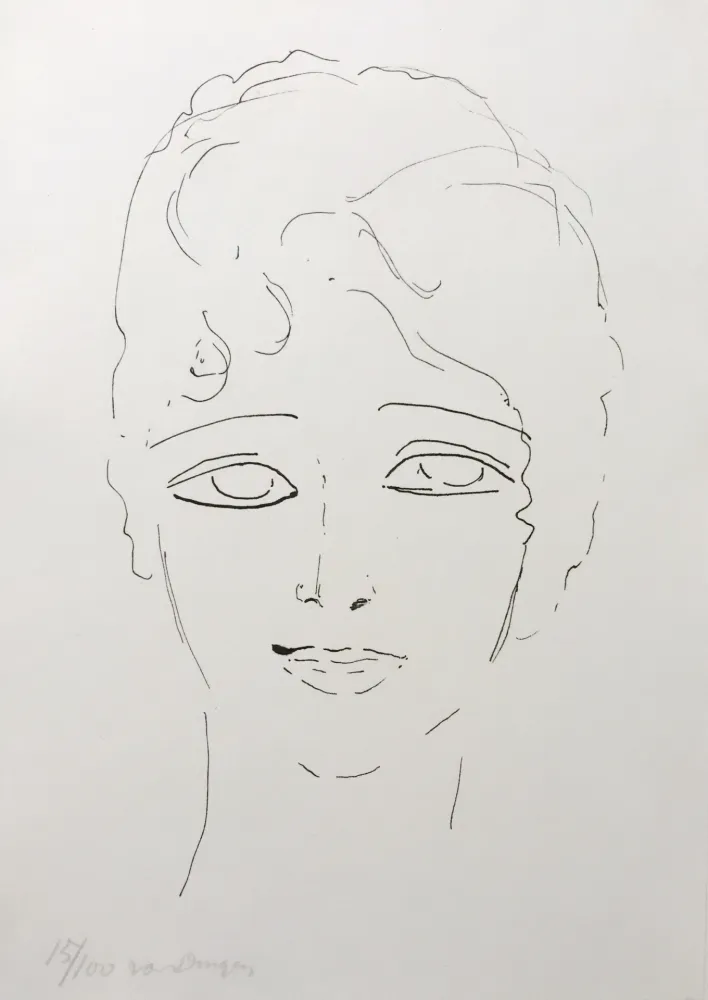 Lithographie Van Dongen - Tete de Femme