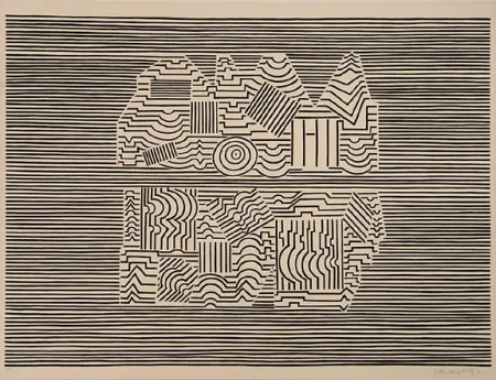 Siebdruck Vasarely - Meandre