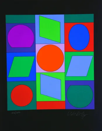 Siebdruck Vasarely - Microcosmos 