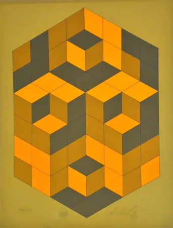 Siebdruck Vasarely - Microcosmos