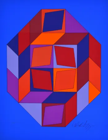 Siebdruck Vasarely - Microcosmos