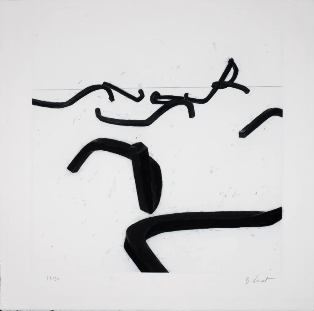 Stich Venet - Lignes Indéterminées #II, c. 1990 - Hand-signed!