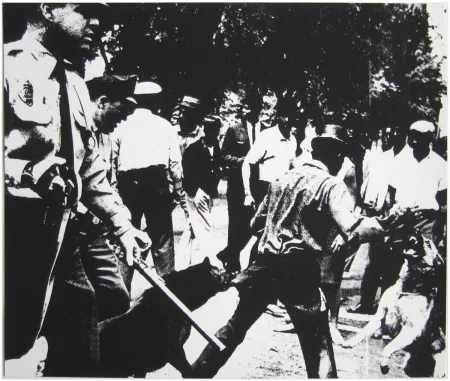 Siebdruck Warhol - Birmingham Race Riot 